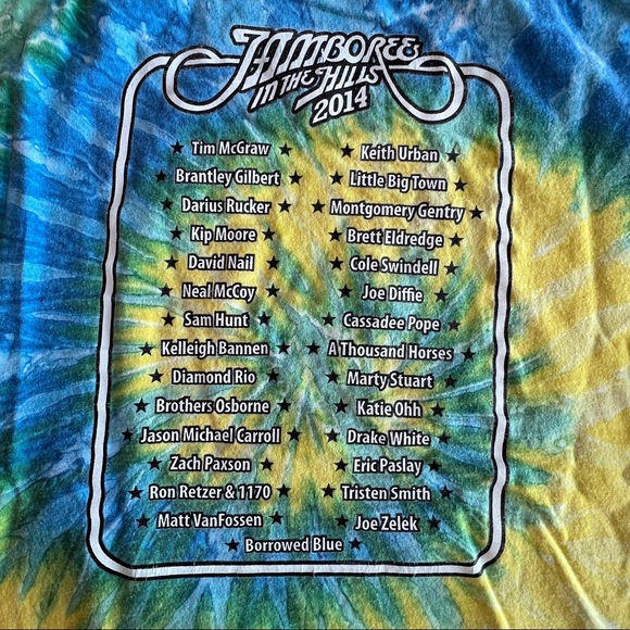 ⭐️ 2014 Vintage Jamboree in the Hills Country Concert Tee Shirt Tie Dye LARGE - Picture 10 of 16